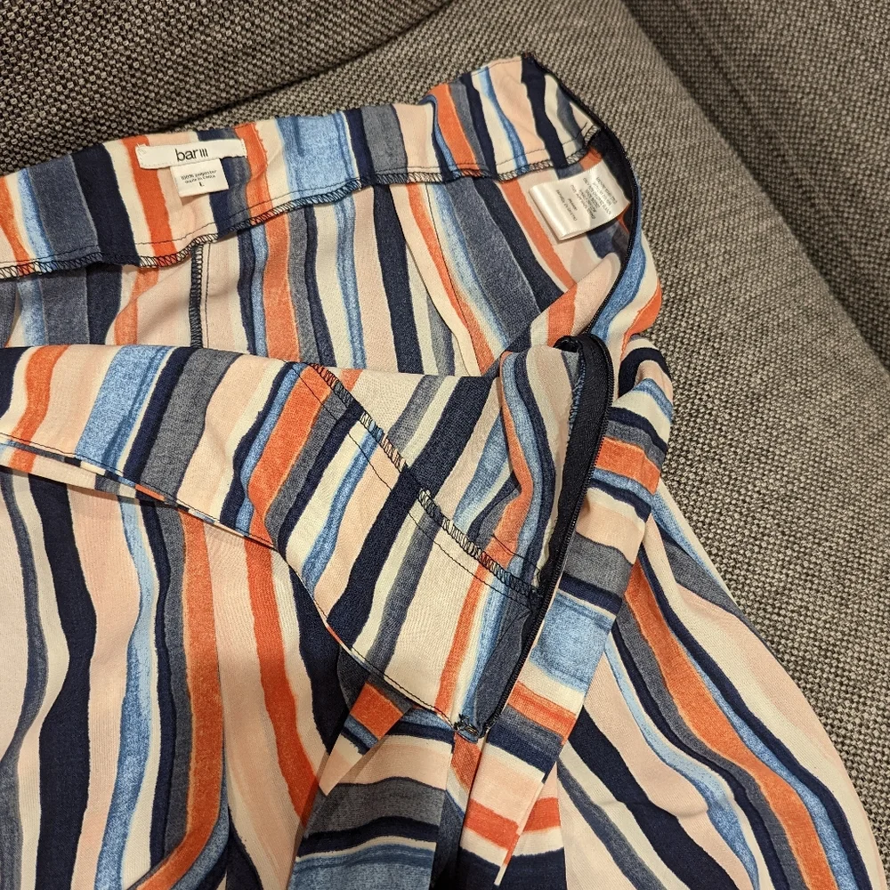 Bar III Wide Leg Striped Pants Size Large Multicolored - Picture 6 of 6